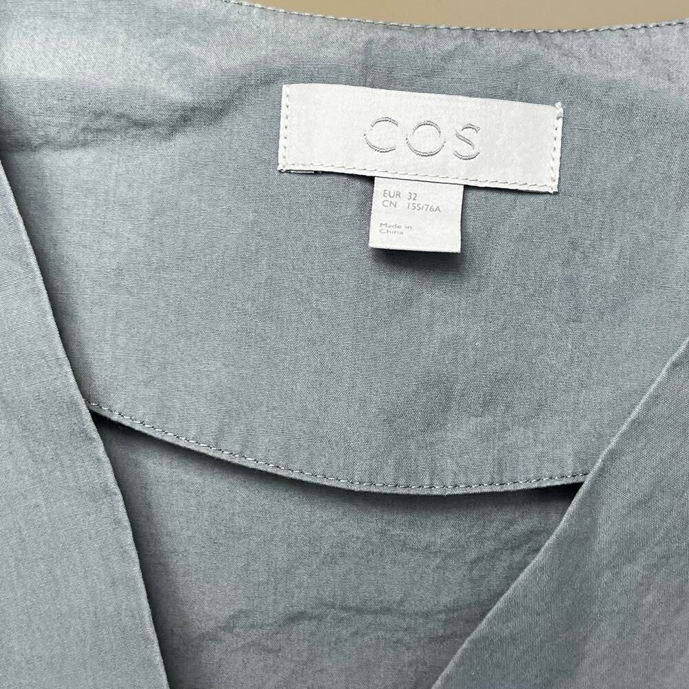 COS Wrap Over Tie Waist Utility Core Dress Size 2 - Picture 3 of 5